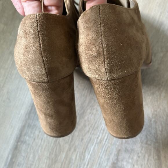 Isola Holli Bootie Women's 8 Brown Suede Leather Lace Up Oxford Heeled Twee - Picture 6 of 10